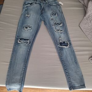 Men's Tailored Recreation Premium Distressed Skinny Jeans Size 34x32